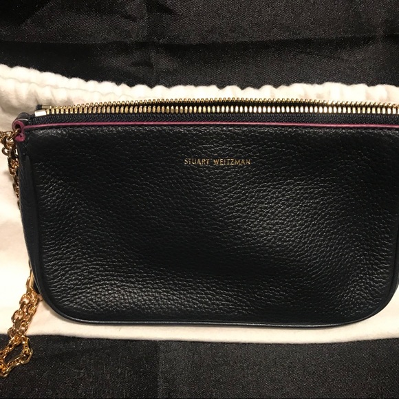 NWT Stuart Weitzman small handbag with gold chain - Picture 2 of 3